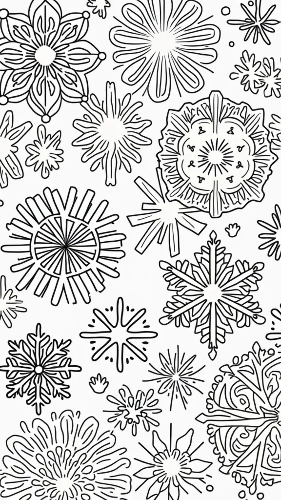 coloring page of snowflakes